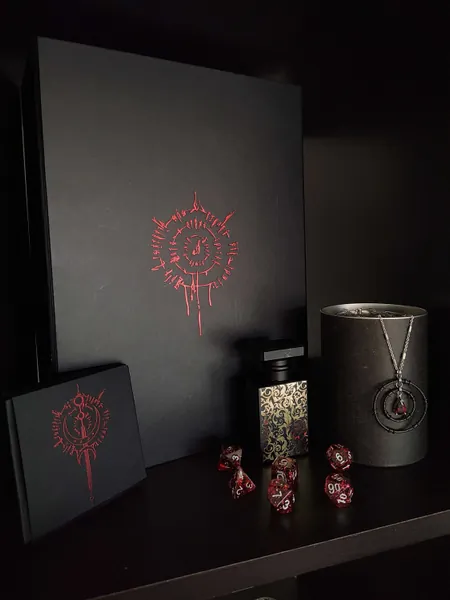 PREORDER Astarion's Only Fangs Box (Necklace, art print, letter, luxury candle, RPG dice, perfume)