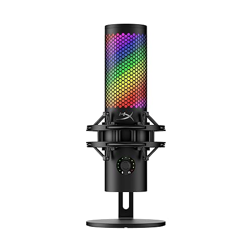 HyperX QuadCast 2 S – USB Microphone, with RGB Lighting, Streaming and Podcasting, with On-Board Controls, LED Lighting, Removable Shock Mount, PC, Mac, USB-C - Black - QuadCast 2 S