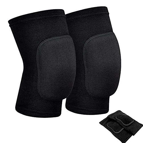 RYBTB Volleyball Knee Pads for Dancers, Soft Breathable Knee Pads for Men Women Kids Knees Protective, Knee Brace for Volleyball Football Dance Yoga Tennis Running Cycling Workout (Large-Black) - Large-Black