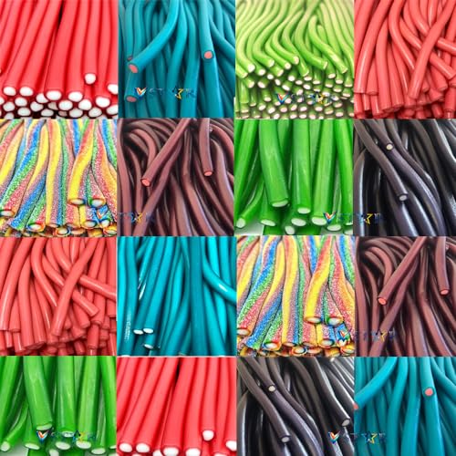 Random Mixed Candy Pencils Sweets - Strawberry,Blue raspberry,Cherry,Bubblegum,Fizzy rainbow,Apple,Blackcurrant Flavours Sweets (500g) - 500g