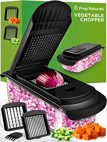 Vegetable Chopper, Veggie Chopper - Chopper Vegetable Cutter, Food Chopper & Onion Chopper - Veggie Chopper With Container, Vegetable Chopper With Container, Onion Chopper Dicers, Choppers - Black