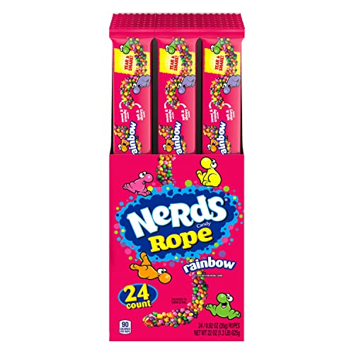 Nerds Rope Candy, Rainbow, 0.92oz (Pack of 24) - Rainbow - 24ct