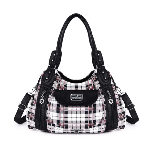 Angel Kiss Women Handbags Shoulder Bags Washed Leather Satchel Tote Bag Mutipocket Hobo Purse