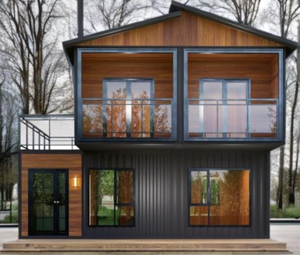 Double Story House 2024 Tiny House, Foldable Tiny Home with Well Equipped Bathroom & Kitchen, Portable, Cabin Prefab Space 40 FT, Tiny House to Live in, Modular Homes, Container House, Mobile House