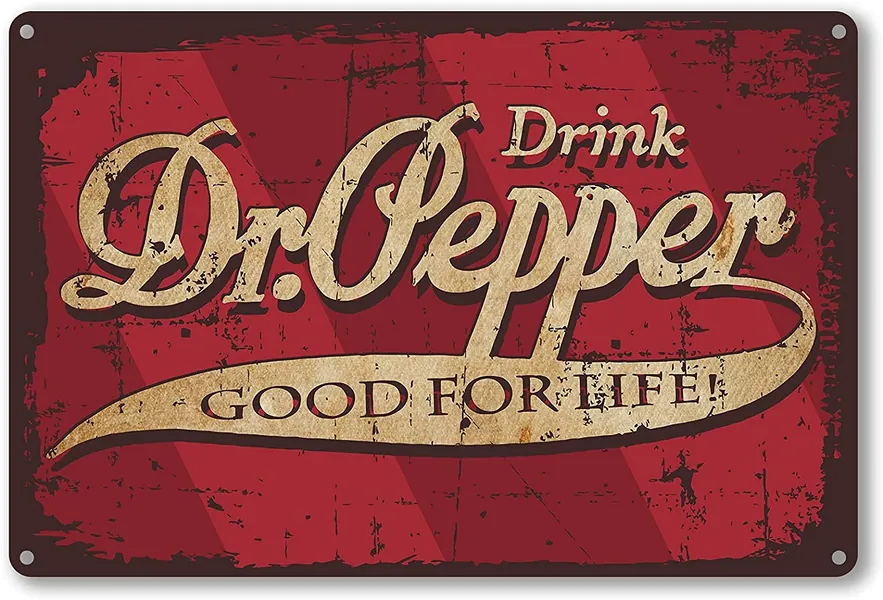 Agedsign Dr.Pepper Vintage Metal Tin Sign for Home Bar Pub Restaurant Wall Decor - Best Retro Signs Decor Gift for Women Men Friends - 8x12 Inch