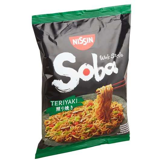 Nissin Soba Wok Style Instant Wheat Noodles with Teriyaki Sauce 110 g - Tesco Online, Tesco From Home, Tesco Doboz Webshop