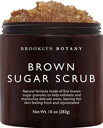 Brooklyn Botany Brown Sugar Body Scrub - Moisturizing and Exfoliating Body, Face, Hand, Foot Scrub - Fights Acne, Fine Lines & Wrinkles, Great Gifts For Women & Men - 10 oz - Brown Sugar - 10 Ounce (Pack of 1)