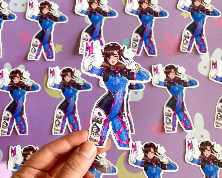 Nerf this! - D.Va Waterproof Sticker ~ Illustrations by Alex Martinez Art
