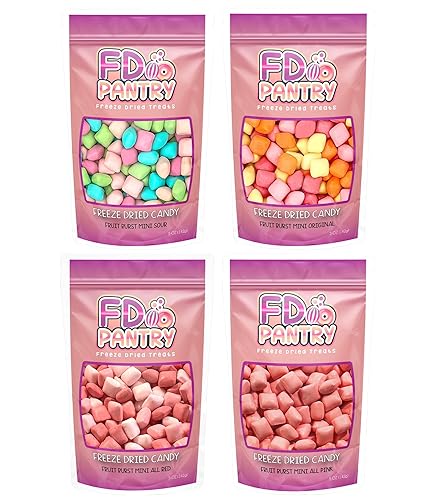 Freeze-Dried Candy Variety Pack, Fruit Burst, 5 oz (4 Pack), Original, All Pinks, All Reds, Sour, Assorted Combo, Gift Bag, 1.25 lb - Fruit Burst - 4 count 5oz