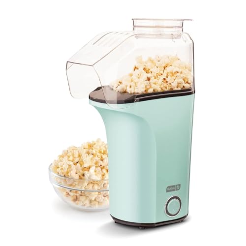 DASH Hot Air Popcorn Popper Maker with Measuring Cup to Portion Popping Corn Kernels + Melt Butter, 16 Cups - Aqua - 16 cups - Aqua