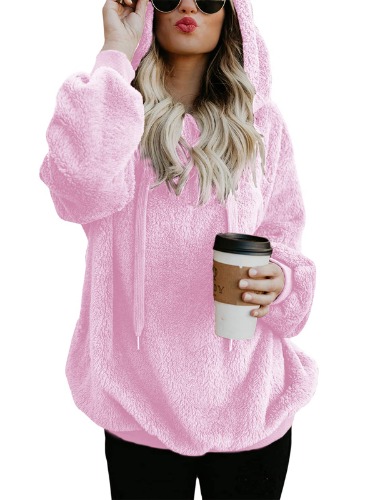 Century Star Women's Fuzzy Hoodies Sport Pullover Hoodie Athletic Cozy Oversized Pockets Hooded Sweatshirt Fleece Hoodies - XX-Large Pink