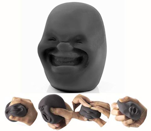 Funny Human Face Emotion Balls,Scented,Fidget Toys Stress Relief Squeeze Ball Stress Toys for Kids and Adults,Sensory Toys for Autism,Anxiety Relief,Heal Your Mood (Black, Sulkiness) - White Depressed