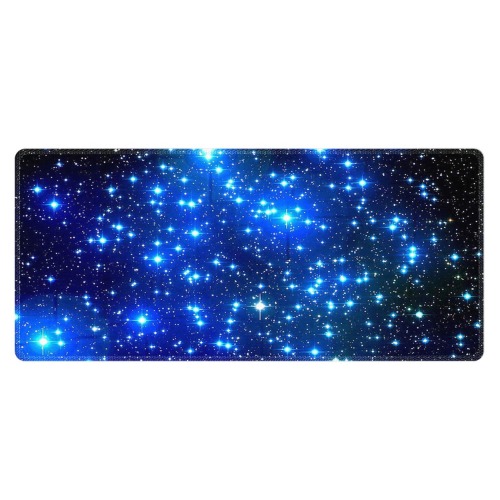 Meffort Inc Extra Large Extended Gaming Desk Mat Non-Slip Rubber Pads Stitched Edges Mouse Pad 35.4 x 15.7 inch - Galaxy Stars