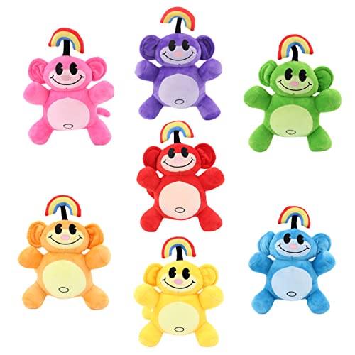 7pcs Rainbow Monkey Plush,12" KND Rainbow Monkey Plushies Peluches Stuffed Animal Doll Toys,Kids Birthday Party Favor Preferred Gift for Holidays,Birthdays - 7pcs