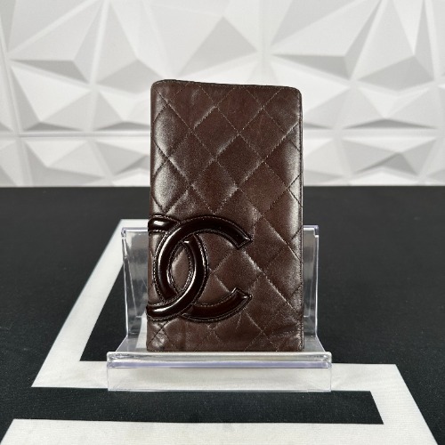 Chanel Brown Quilted Bifold Wallet (1873)