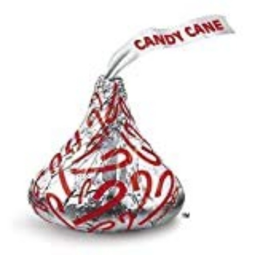 Hersheys Kisses Candy Cane Christmas Edition 2 Pounds Approx. 190 Kisses - 