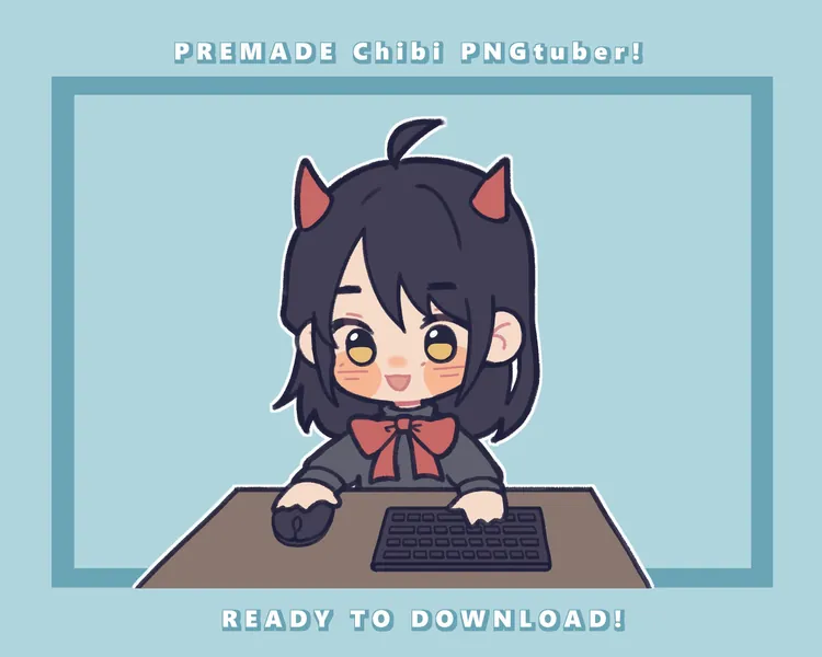 PREMADE Starter Chibi PNGtuber | Ready to Download for use on Twitch/Youtube | Veadotube Mini