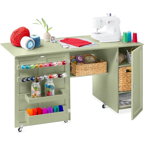 Folding Sewing Table - Light Green