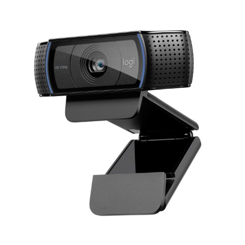 Logitech C920 HD Pro Webbkamera, Full HD 1080p / 30fps Videosamtal, Clear Stereo Audio, HD Light Correction, Fungerar med Skype, Zoom, FaceTime, Hangouts, PC/Mac/Laptop/Tablet/Chromebook - Svart
