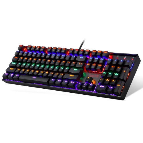 Redragon K551 Mechanical Gaming Keyboard RGB LED Rainbow Backlit Wired Keyboard with Red Switches for Windows Gaming PC (104 Keys, Black) - 