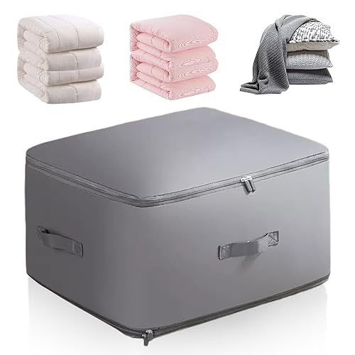 Ultra Space Saving Self Compression Organizer, 2024 New Ultra Space Saving Self Compression, Storage Tote for Space Saving Compression Moving Organizer Bags for Blankets (Grey, Large) - L - Grey