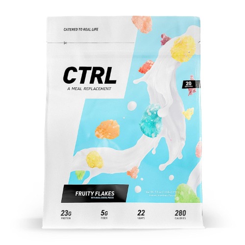 CTRL Protein Powder Meal Replacement Shake with Real Cereal Pieces - Fruity Flakes - 40 Scoops Packed with Essential Nutrients, Including 23g of Protein, 5 Grams of Fiber, 22 Vitamins and Minerals - Fruity Flakes