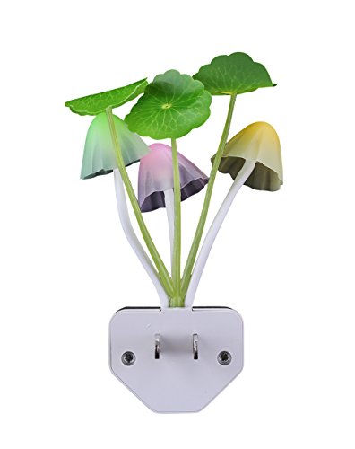 Rienar Sensor Led Night Light, Color Changing Plug-in LED Mushroom Dream Bed Lamp - One Size - Blue, Yellow, White