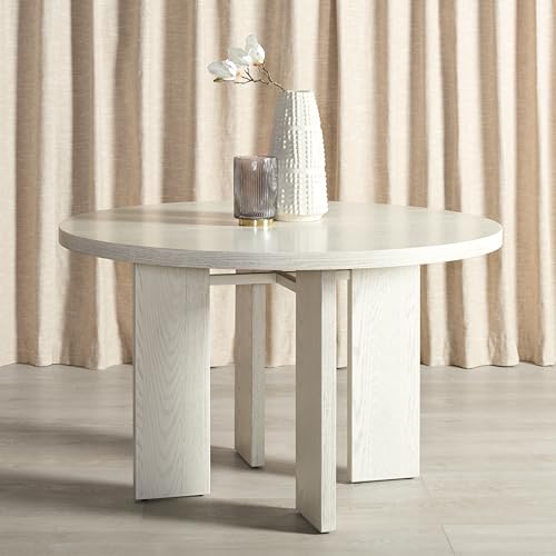 SAFAVIEH Couture Collection Calamaria Contemporary White Washed 48-inch Round Dining Table