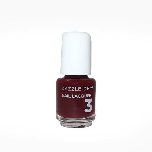 Dazzle Dry Nail Mini Lacquer (Step 3) - Passionate Red - A deep red wine with a dark twist. Full coverage cream. (0.17 fl oz / 5 Manicures) - Passionate Red | 0.17 Fl Oz