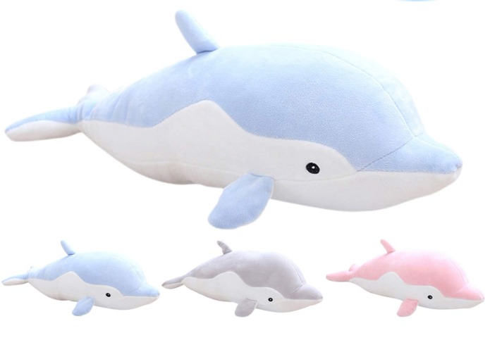 Soft Snuggle Dolphin Stuffed Animal as Pillow 