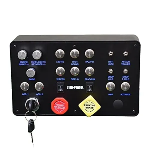 SIM-PANEL auxiliary Classic ATS/ETS2 Button Box for American Truck Simulator (ATS/ETS2 Button Box w/VESA Compatibility)