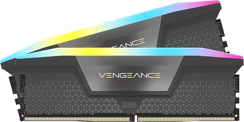 CORSAIR Vengeance RGB DDR5 64GB (2x32GB) DDR5 6000MHz CL30 AMD Expo Intel XMP iCUE Kompatibler Computerspeicher - Grau (CMH64GX5M2B6000Z30) - 64GB (2 x 32GB)