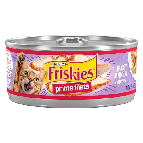 Purina Friskies Gravy Wet Cat Food, Prime Filets Turkey Dinner - (Pack of 24) 5.5 oz. Cans