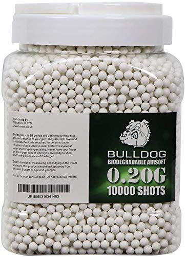 ALLCLEARANCEUK Airsoft High Grade 6mm 0.20g Biodegradable White BB Pellets High Precision Polished BBS 1000,2000,5000,10000 Shots In A Resealable Bag - 0.20G 10000 BIOBB TUB
