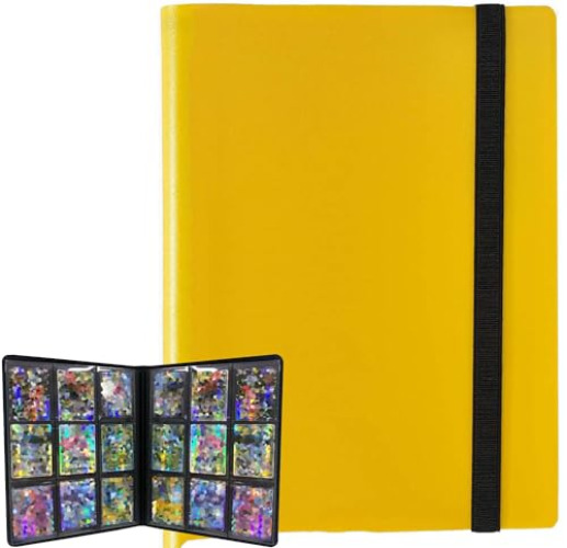 9 Pocket Trading Card Binder Holder Compatible with Pokemon Cards, Collection Card Album with Sleeves, Protection Trading Cards - 30 Pages - Put up to 540 Cards(Yellow) - 540-Pockets - Yellow