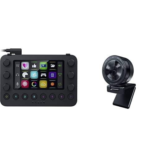 Razer Streamer Bundle: Stream Controller All-In-One Keypad for Streaming + Razer Kiyo Pro Full HD 1080p 60FP Webcam - Stream Controller + Pro Webcam