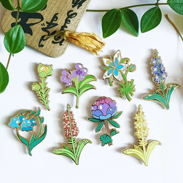 Flowers of the Wild Set of 6 to 8 Enamel Pins - Breath of the Wild inspired