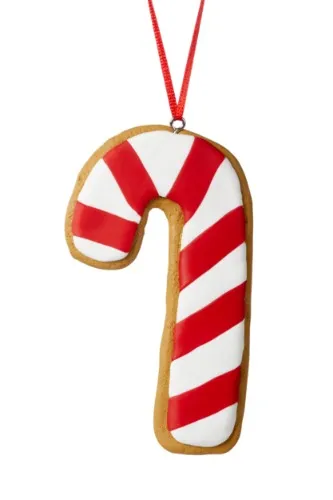 candy cane gingerbread ornament