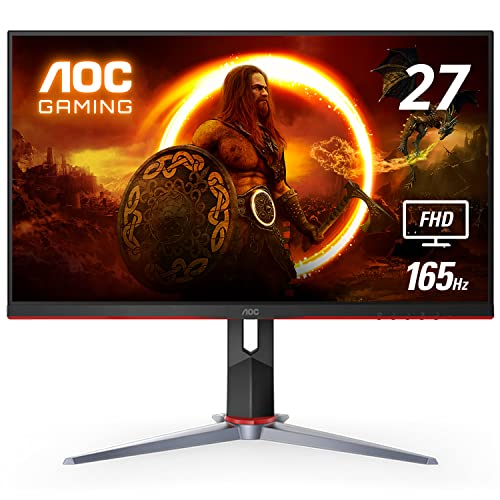 AOC 27G2S 27" Gaming Monitor, Full HD 1920x1080, 165Hz 1ms, G-SYNC Compatible, 3-Year Zero-Bright-Dot, Black - 27" FHD | VA - 165Hz Low Latency