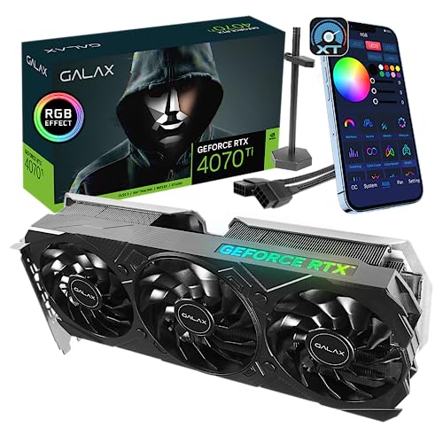 Galax GeForce RTX™ 4070 Ti EX Gamer, Xtreme Tuner App Control, 12GB, GDDR6X, 192-bit, DP*3/HDMI 2.1/DLSS 3/Gaming Graphics Card (with Graphics Card Brace Support) - Black