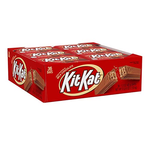 KIT KAT Milk Chocolate Individually Wrapped, Bulk Wafer Candy Bars, 1.5 oz (36 Count) - Kit Kat - 1.5 Ounce (Pack of 36)