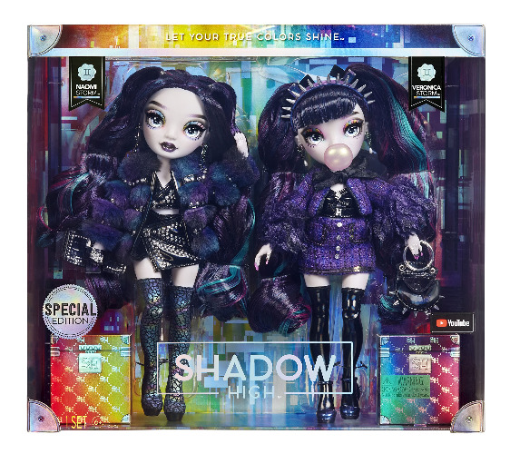 Rainbow High Special Edition Twins - NAOMI & VERONICA STORM 2-Pack - Fashion Doll Includes Purple and Black Designer Outfit with Accessories - Suitable For Kids 6-12 Years Old and Collectors (585879)