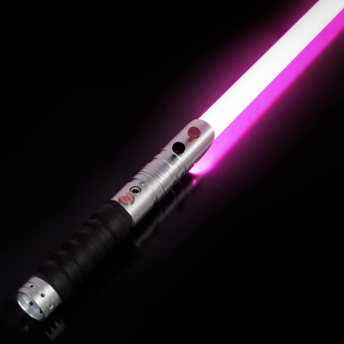 CVCBSER FX Dueling Lightsaber RGB 16 Colors Changeable Premium Aluminium Alloy Hilt Light Saber with 12 Mode Sound Force Lightsaber Toys (Silver)