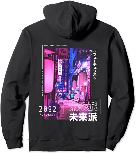 Japanese Street Cyberpunk Tokyo Streetwear Aesthetic Graphic Pullover Hoodie