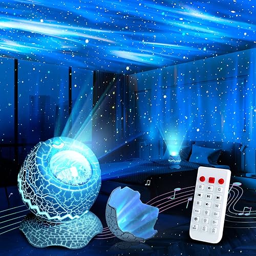 Galaxy Star Night Light Projector, Aurora Projector with 33 Light Effects, Dinosaur Egg Lights for Bedroom Decor with Bluetooth Speaker White Noise & Remote Control for Kids/Party/Gift - Blue,Green,Red,White