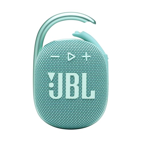 JBL Clip 4, Teal - Portable Bluetooth 5.1 Speaker - Up to 10 Hours of Play - Waterproof & Dust Resistant - Includes Noise & Echo-Canceling Speakerphone - Teal - Clip 4