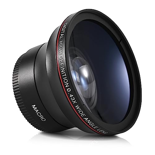 Lightdow 58MM 0.43x High-Definition Wide Angle + Macro Lens Attachment for Canon EOS Cameras - Enhance Your Photography Creativity (φ58mm) - φ58mm