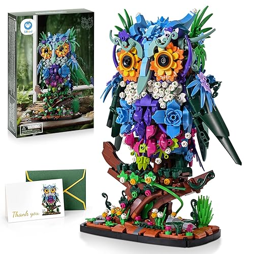 Sillbird Owl Building Set, Collectible Buildable Toy, Room Décor Display Model, Christmas Halloween Creative Gifts for Kids Aged 8 and Adults（1193 PCS）