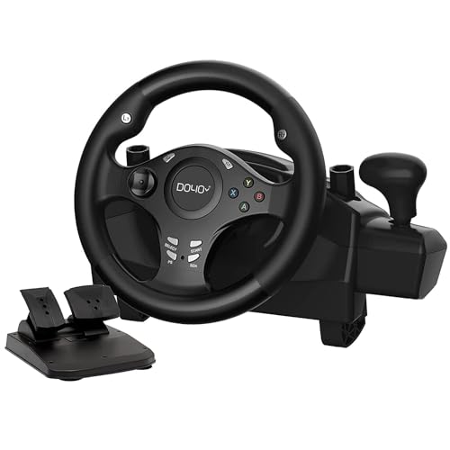DOYO Gaming Steering Wheel, Xbox Steering Wheel and Pedals, 270° PC Racing Wheel, Vibration Feedback, Driving Simulator ​Steering Wheel for PS4, PC, PS3, XBOX One, XBOX 360, Nintendo Switch, Android