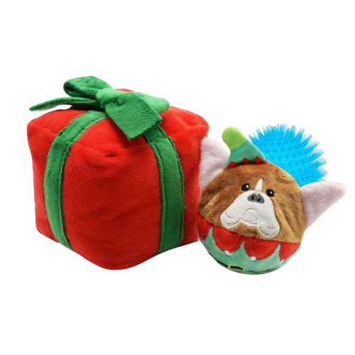 Gift Box - Christmas Present | Rip'n Reveal 3 in 1 Plush Dog Toy